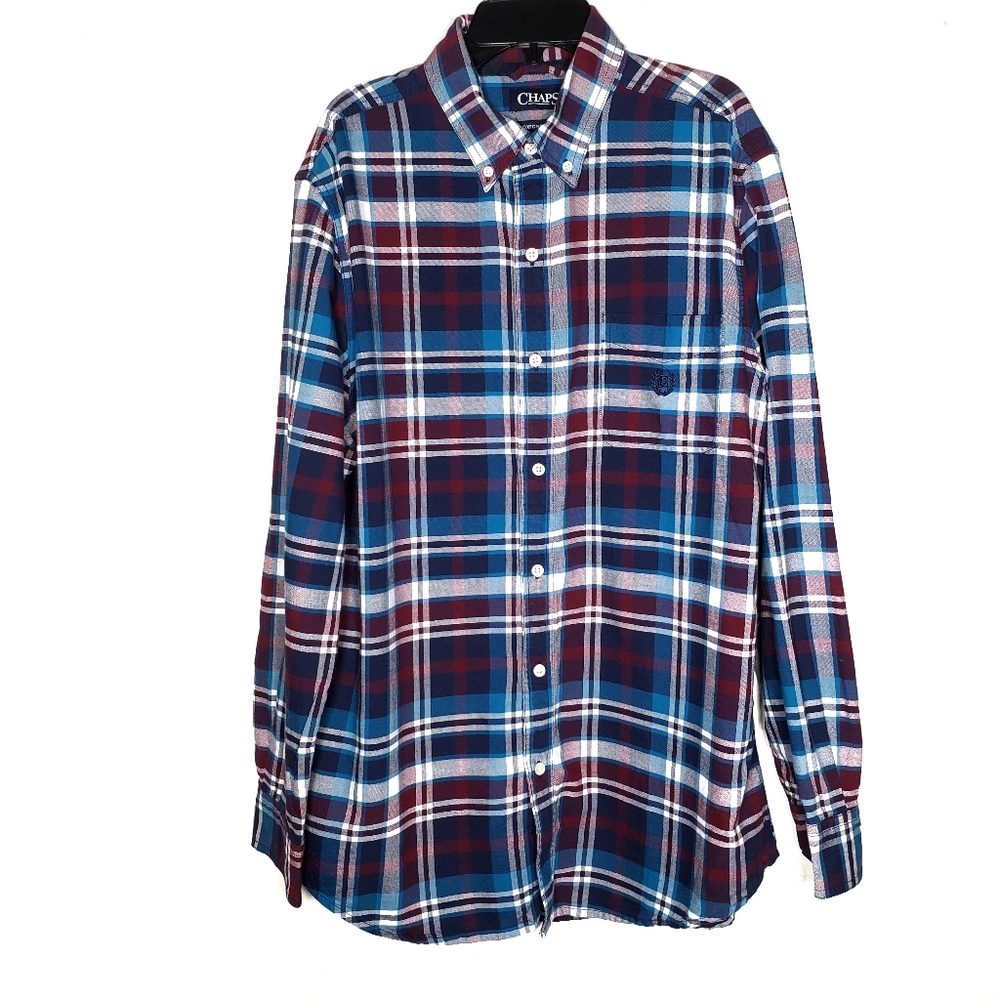 Chaps Oxford shirt plaid M longsleeve button down